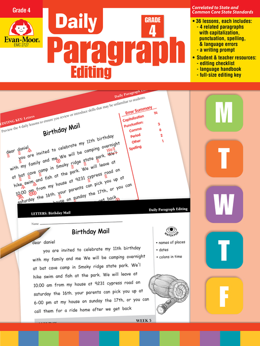 Title details for Daily Paragraph Editing, Grade 4 by Evan-Moor Educational Publishers - Available